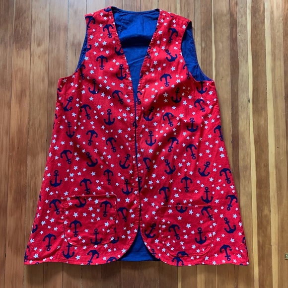 vintage bicentennial 70s vest anchors stars L - Picture 1 of 4